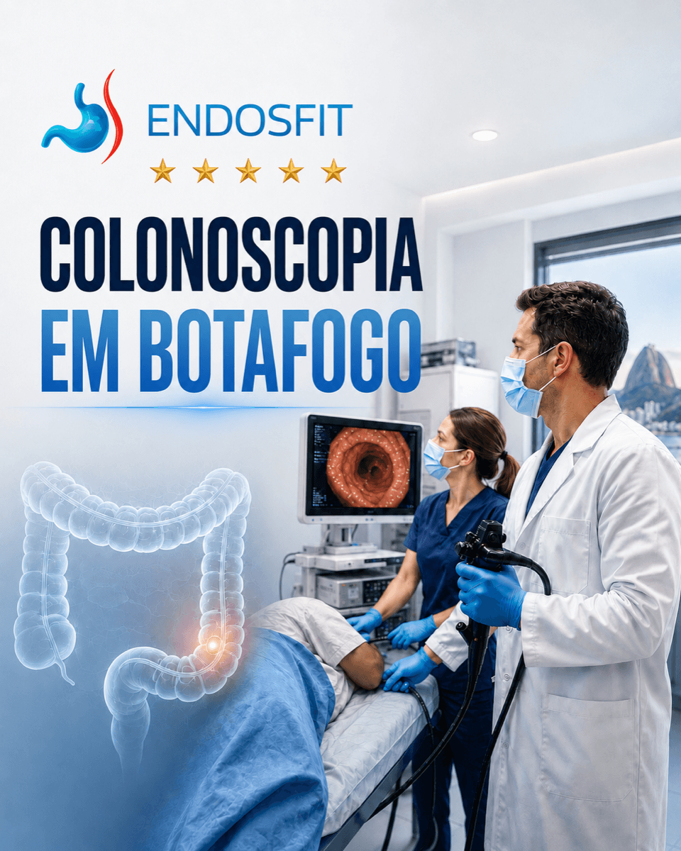 Recepção e sala de colonoscopia da EndosFit em Botafogo
