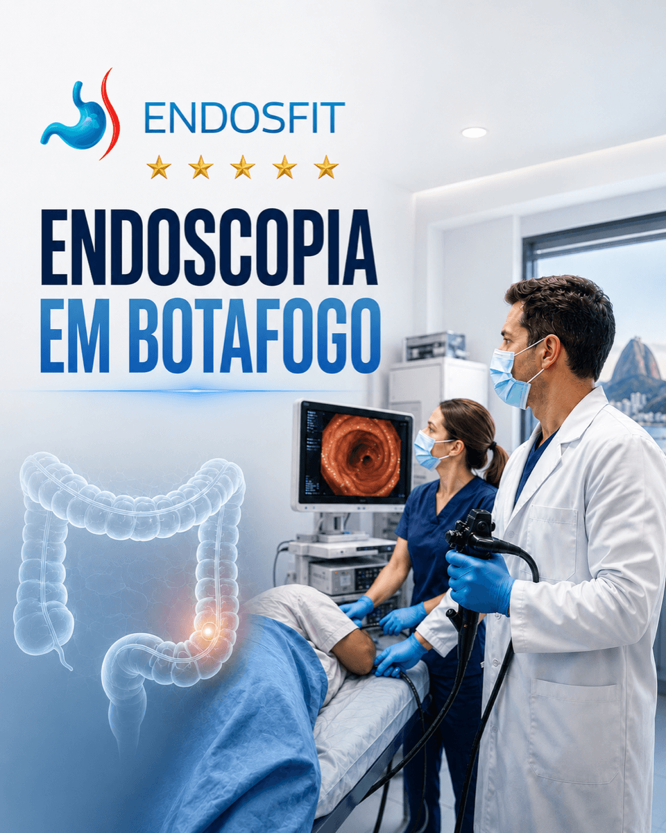 Recepção e sala de endoscopia da EndosFit em Botafogo